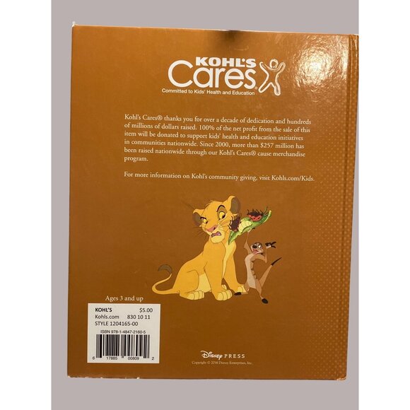 Disney The Lion King Book Special Edition Kohls Cares Ages 3 & Up - Picture 9 of 13